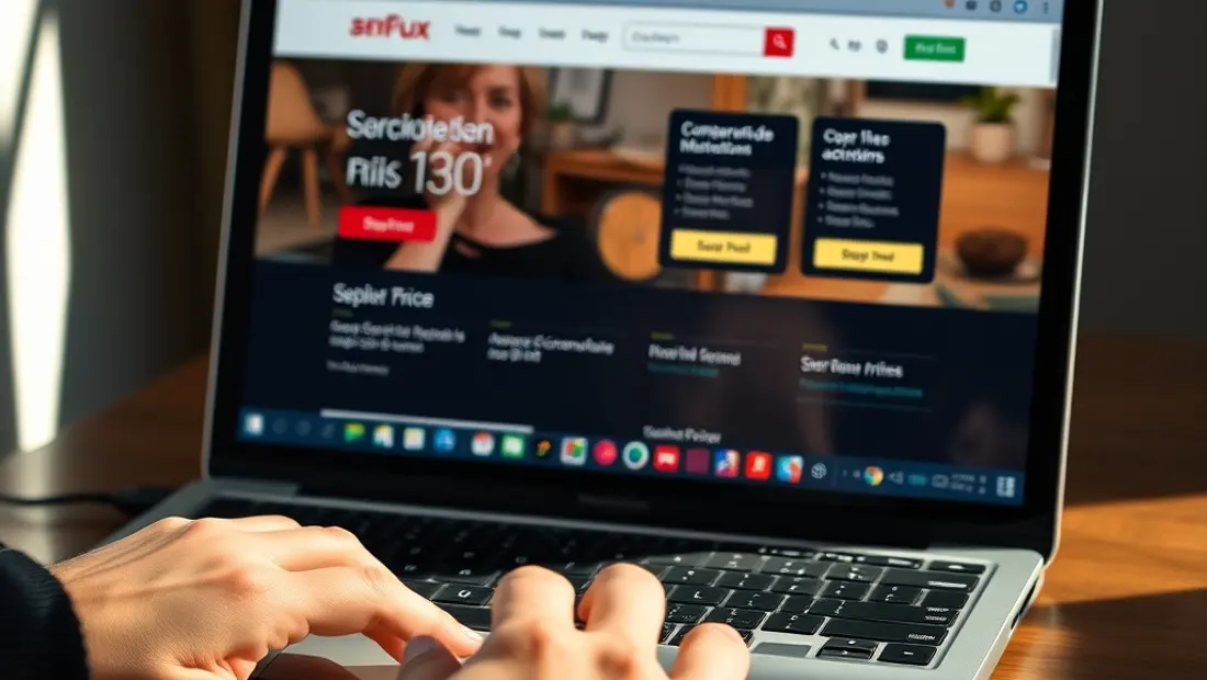 Comparaison de prix en ligne sur ordinateur portable