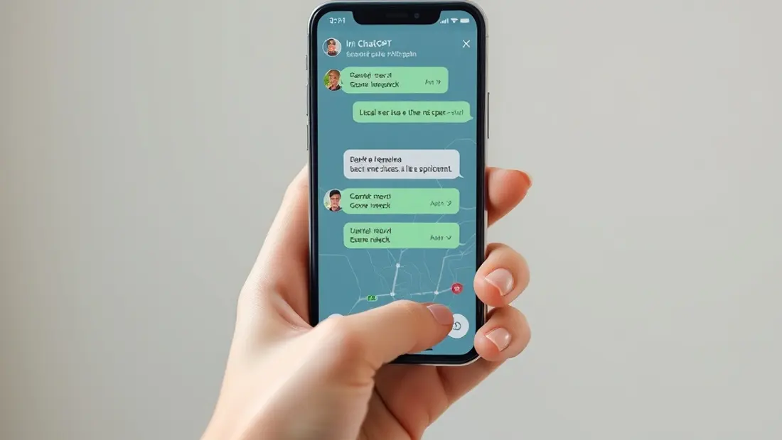 Une main et un téléphone avec une image générée en arrière-plan.