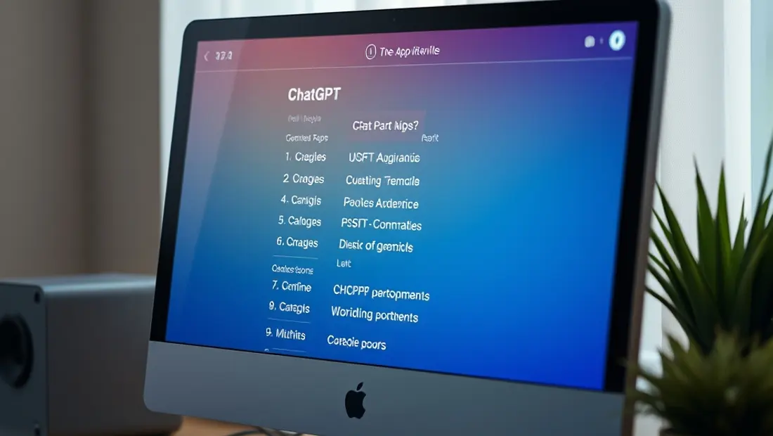 Écran d'ordinateur avec applications ChatGPT