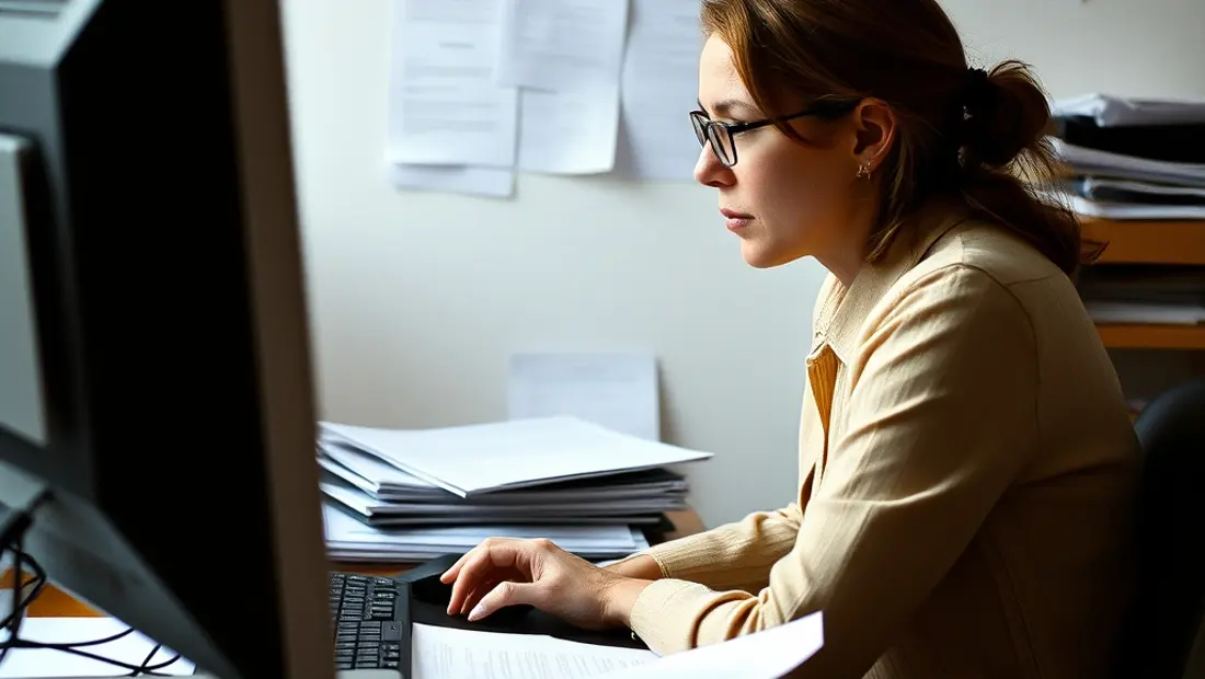 Un community manager travaille sur un ordinateur.