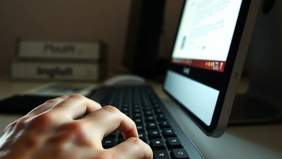 Utilisateur en train de rédiger un email