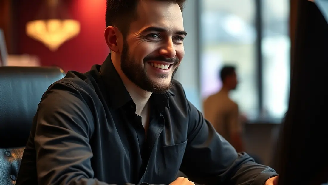Un joueur de blackjack en ligne triomphant