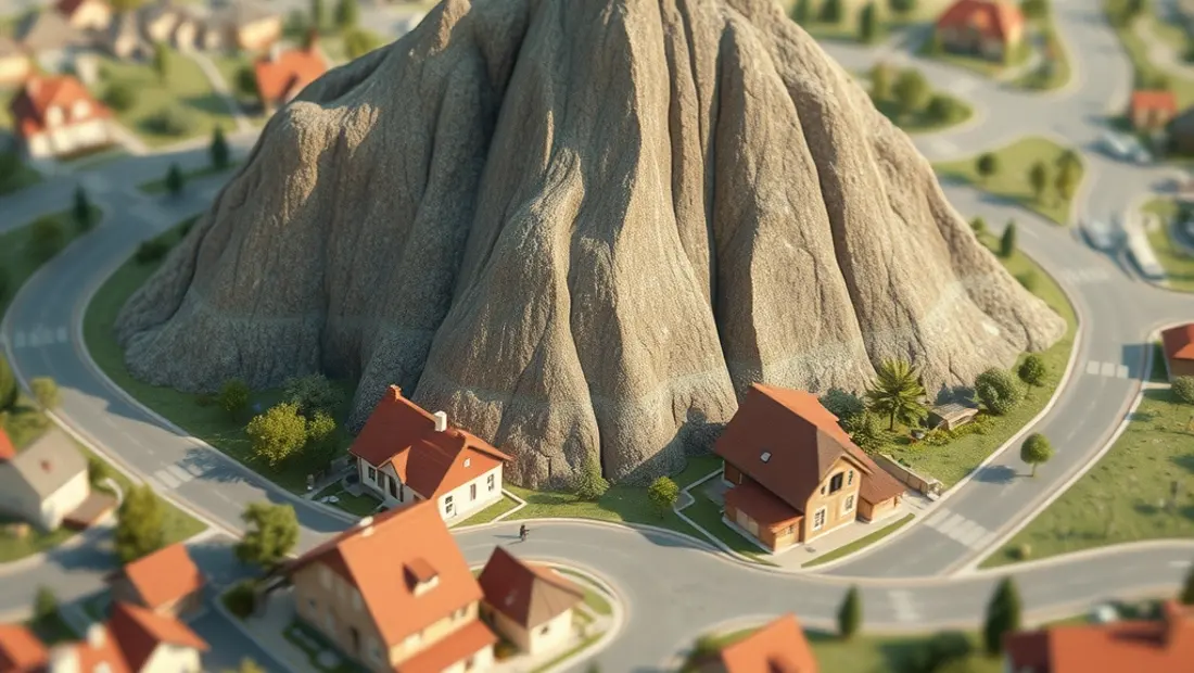 Vue d'ensemble d'une zone virtuelle avec des maisons et des rues