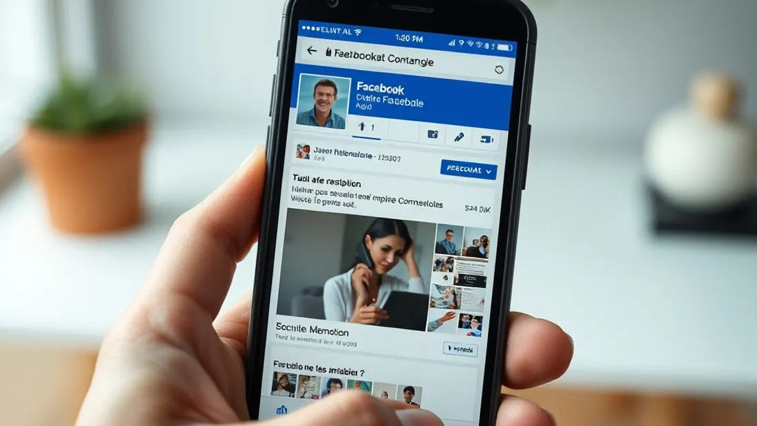Téléphone portable avec l'application Facebook