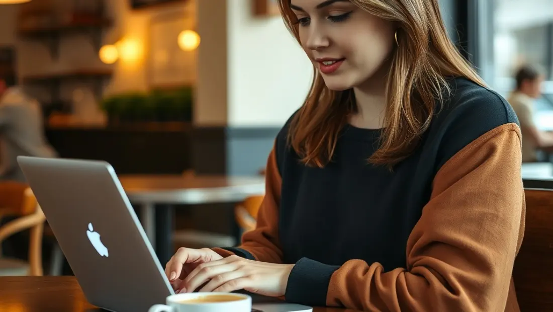 Travailleur indépendant dans un café