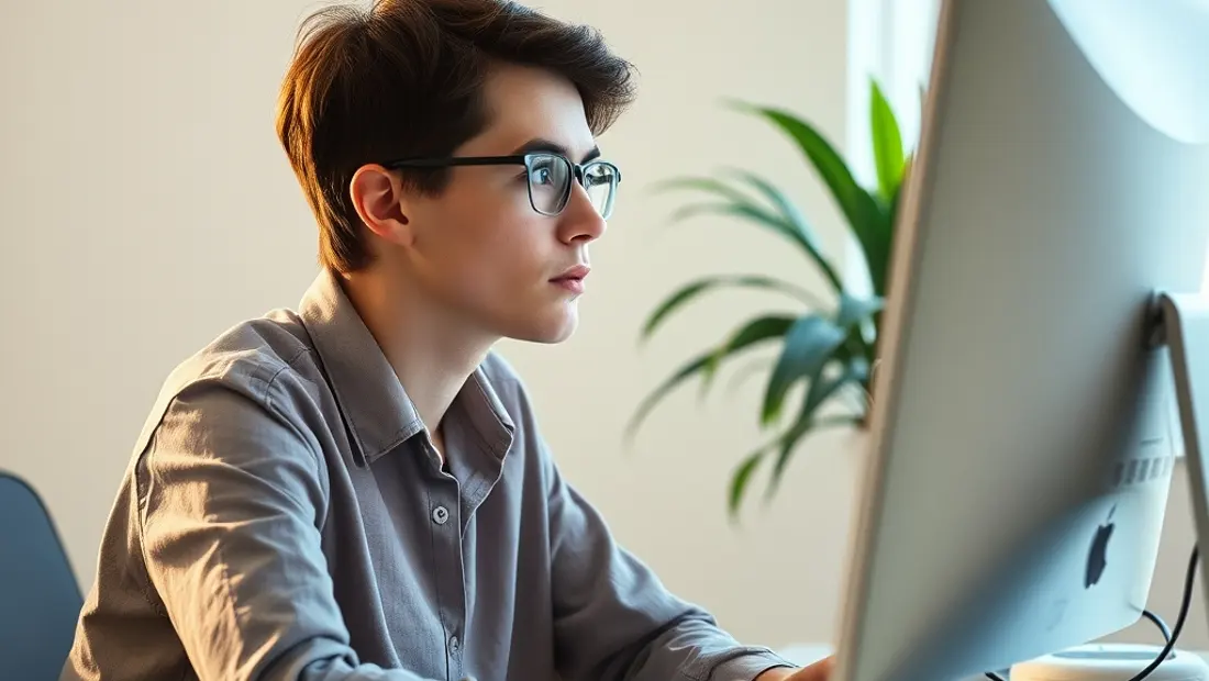 Personne travaillant sur un ordinateur