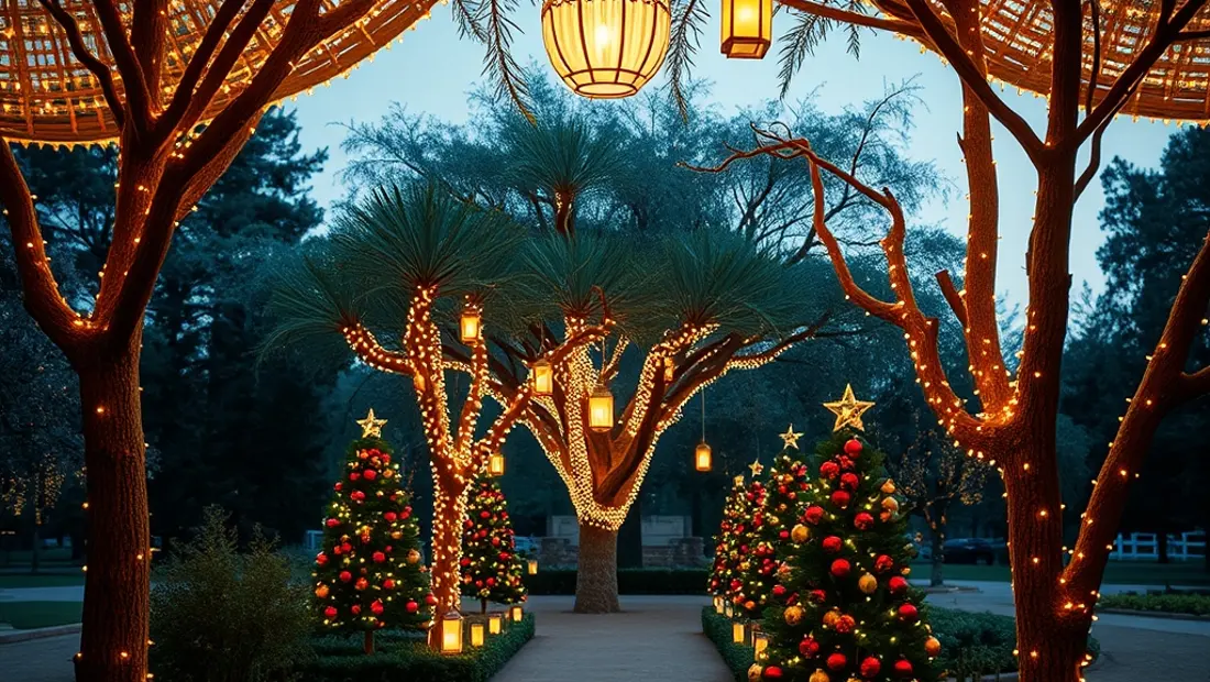 Décors de Noël dans un parc africain