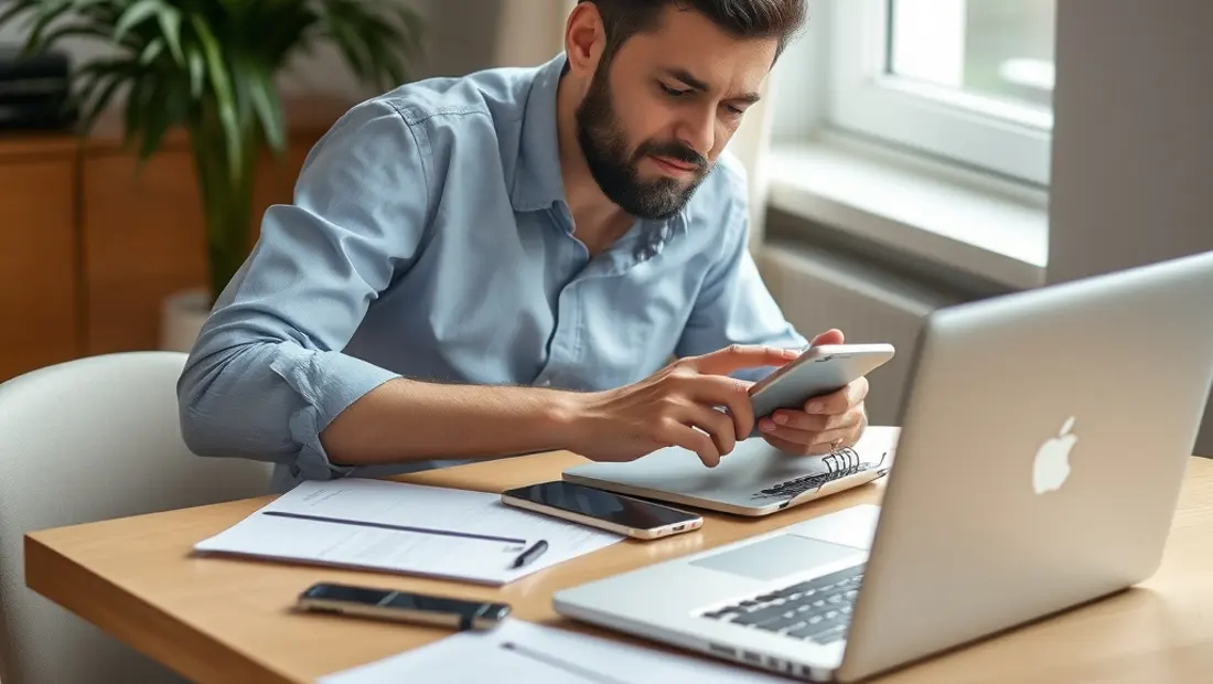 Personne utilisant des outils numériques.