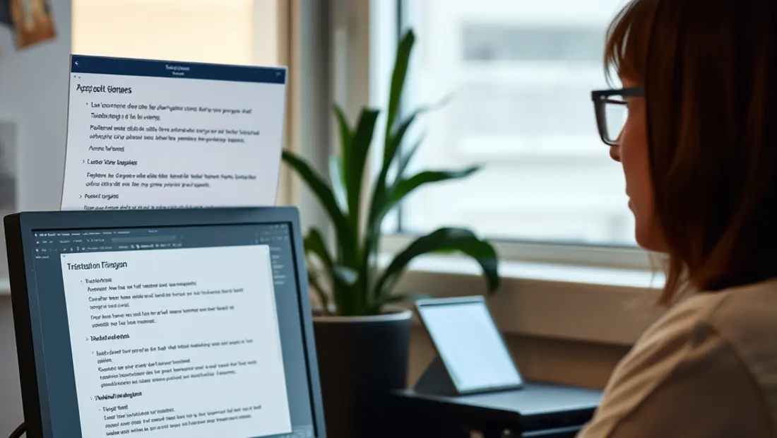 Personne apprenant une langue à l'ordinateur.