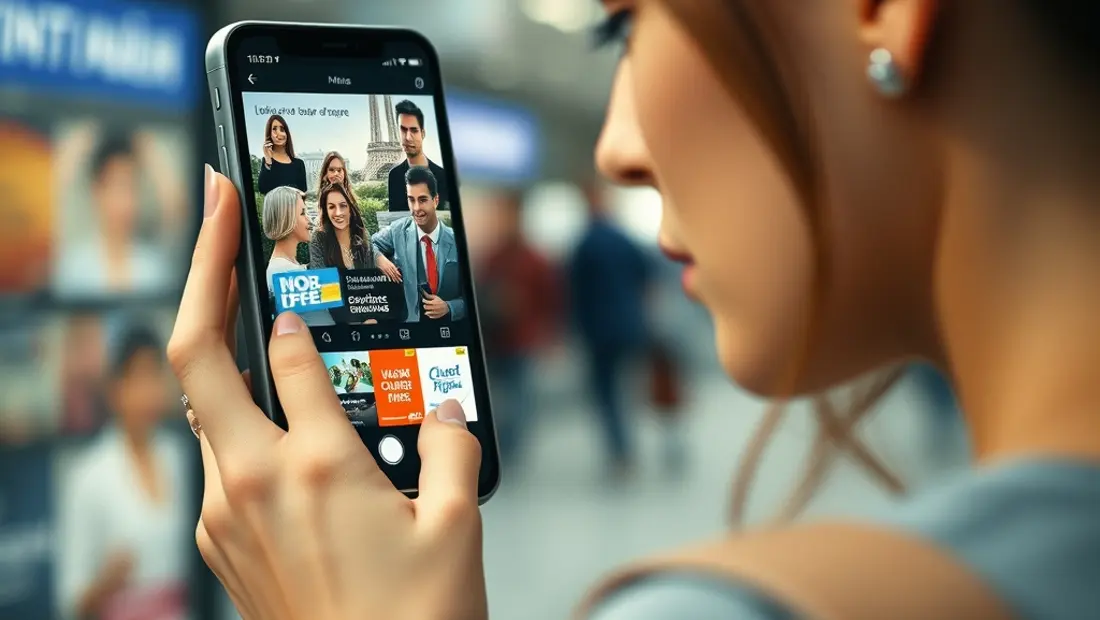 Une femme sur son téléphone