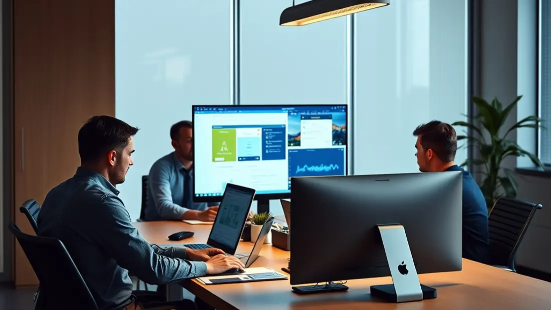 Equipe de travail collaboratif dans un espace de réunion