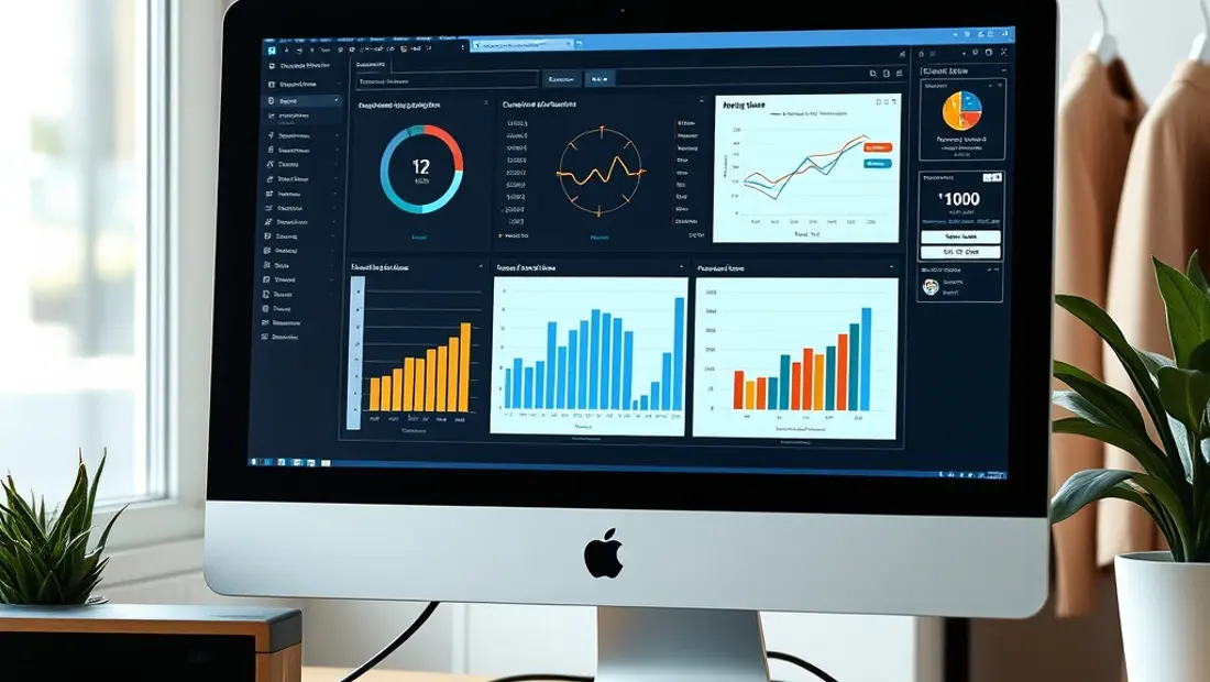 Écran d'ordinateur avec des fonctionnalités de gestion de boutique en ligne.