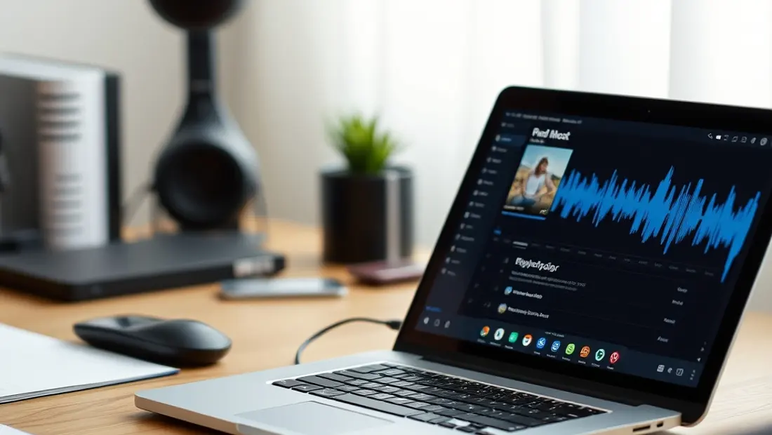 Un écran d'ordinateur avec un logiciel de podcasting.